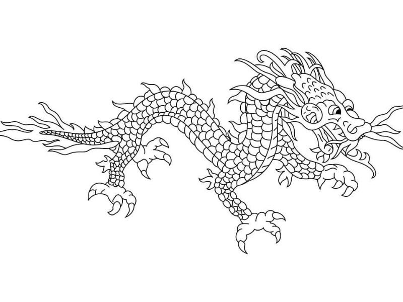 Hình tô màu con rồng dễ thương