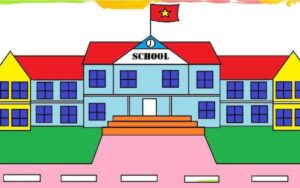 Cách vẽ ngôi trường 3D