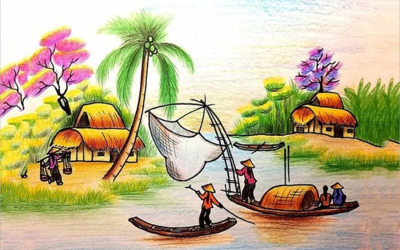 Lưu ý khi vẽ tranh phong cảnh đơn giản nhưng đẹp