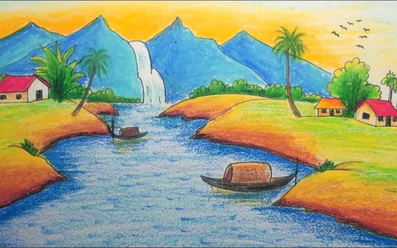 Vẽ tranh phong cảnh đơn giản mà đẹp