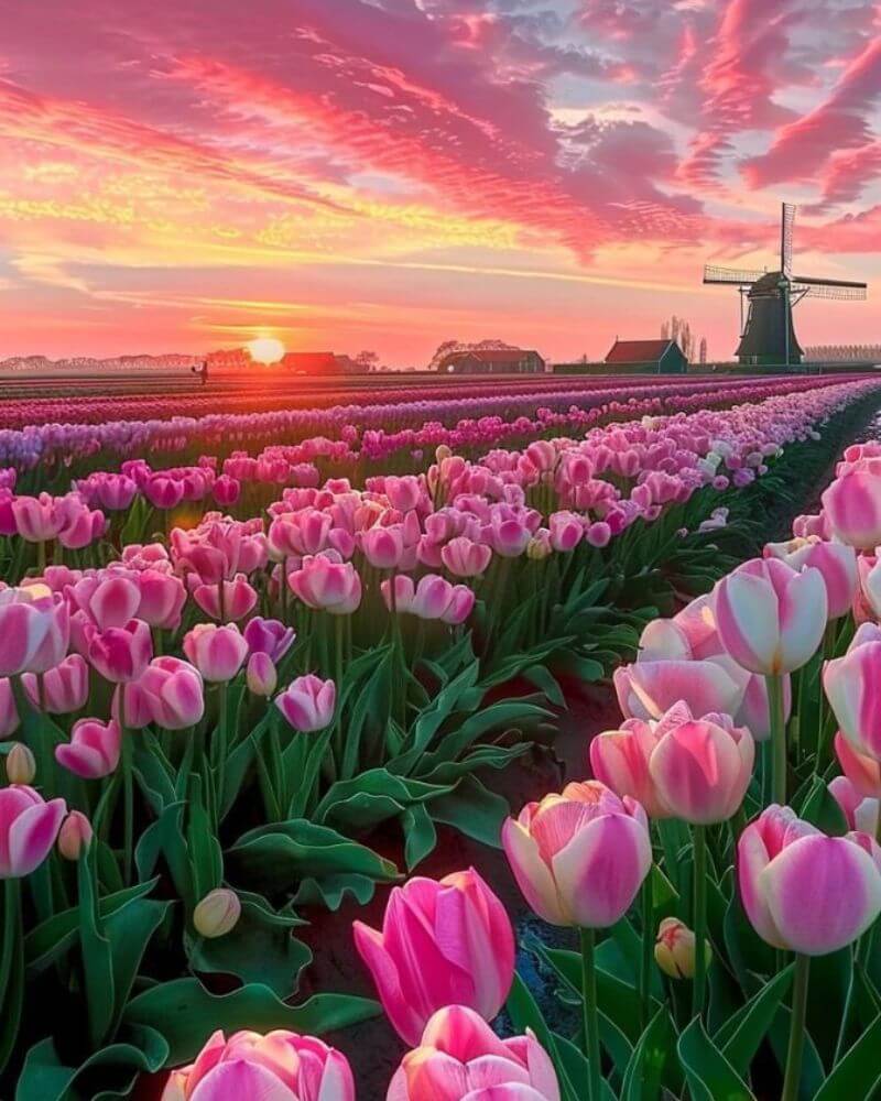 Hình nền đẹp hoa tulip hồng