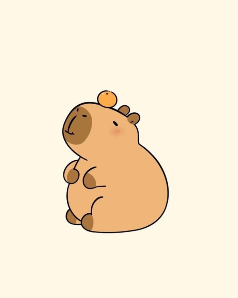 Hình nền điện thoại capybara chibi