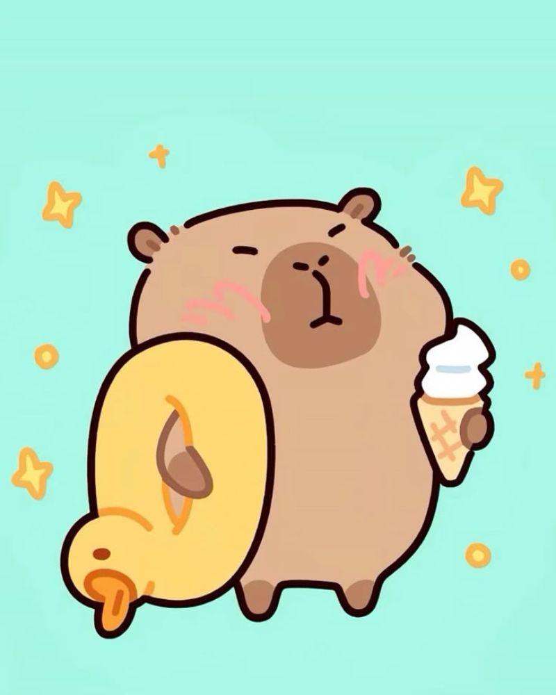 Avatar hình nền capybara cute chibi