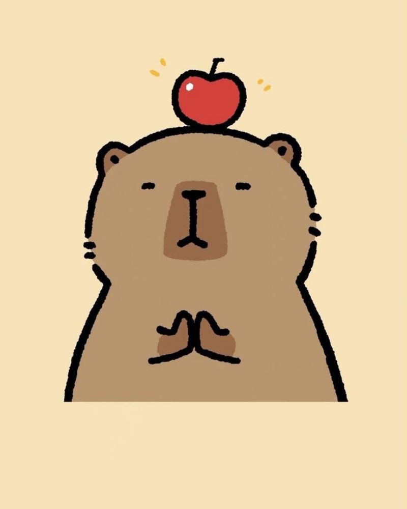 Chibi cute hình nền capybara vô tri