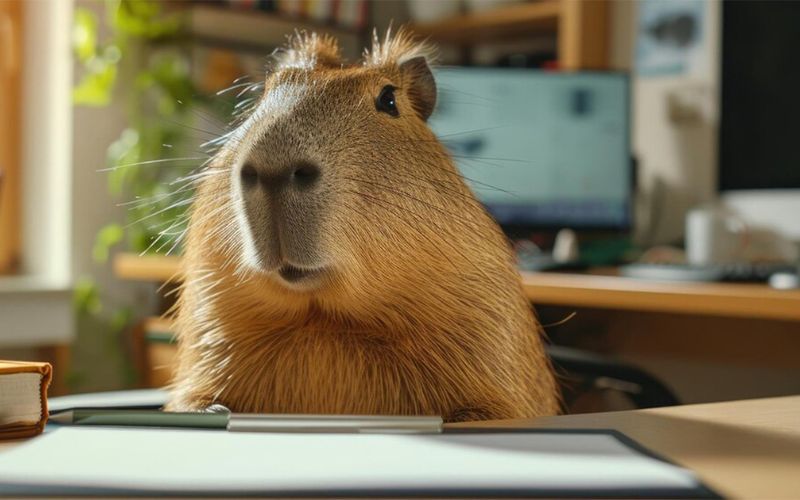 Hình nền capybara cute ngang
