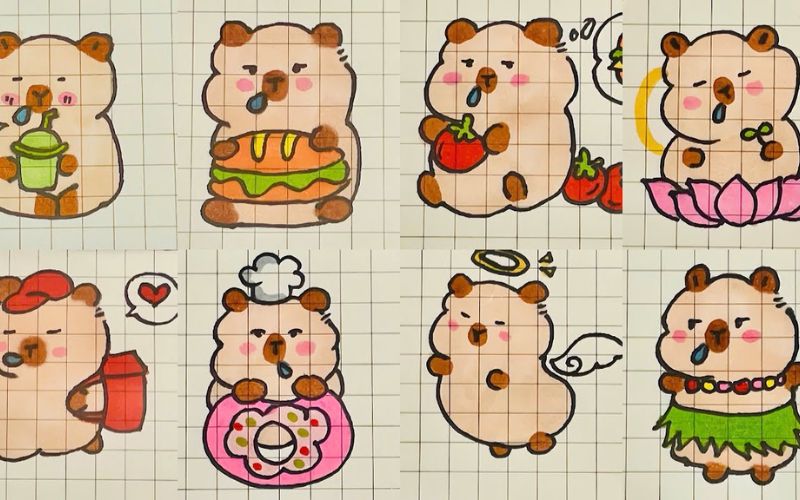 Ảnh nền Capybara vẽ tay