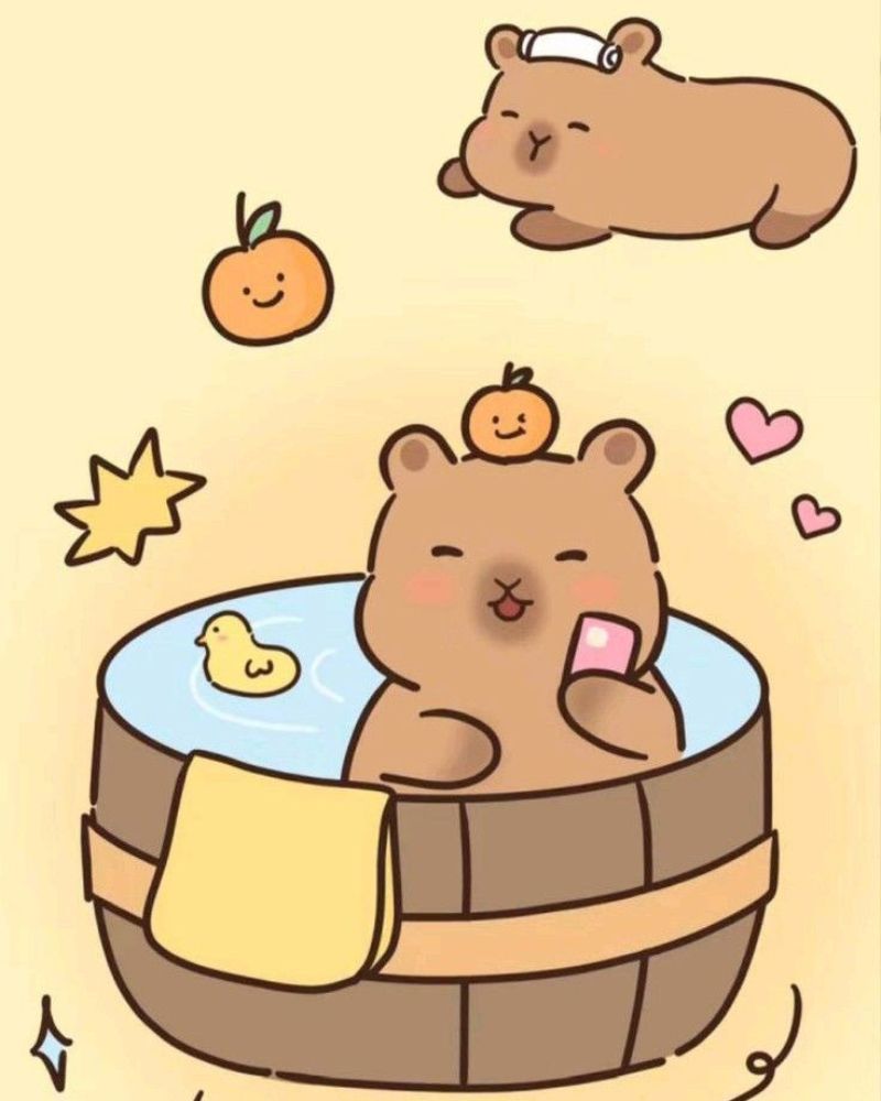 Hình nền Capybara chibi