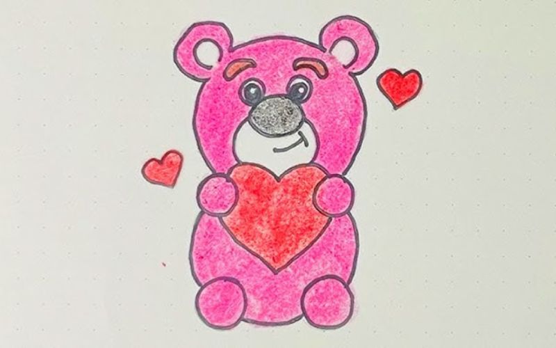 Tranh vẽ gấu dâu Lotso cute làm hình nền