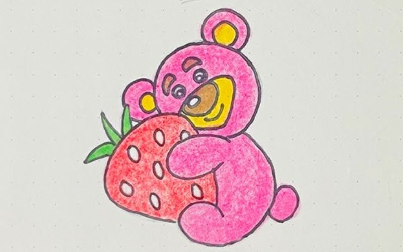 Hình vẽ gấu dâu Lotso cute