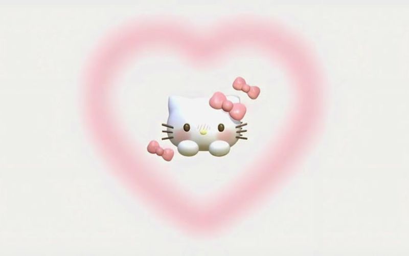 Hình nền màu hồng Hello Kitty máy tính