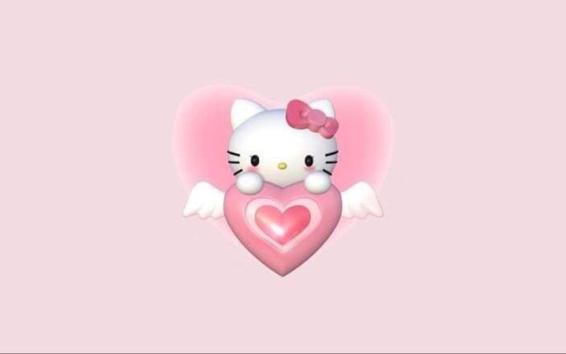 Ảnh nền Hello Kitty màu hồng cute cho máy tính