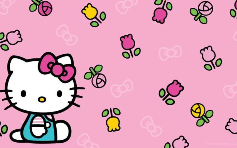 Ảnh nền Hello Kitty màu hồng dễ thương
