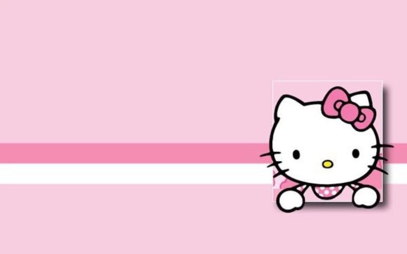 Ảnh nền Powerpoint Hello Kitty màu hồng cute