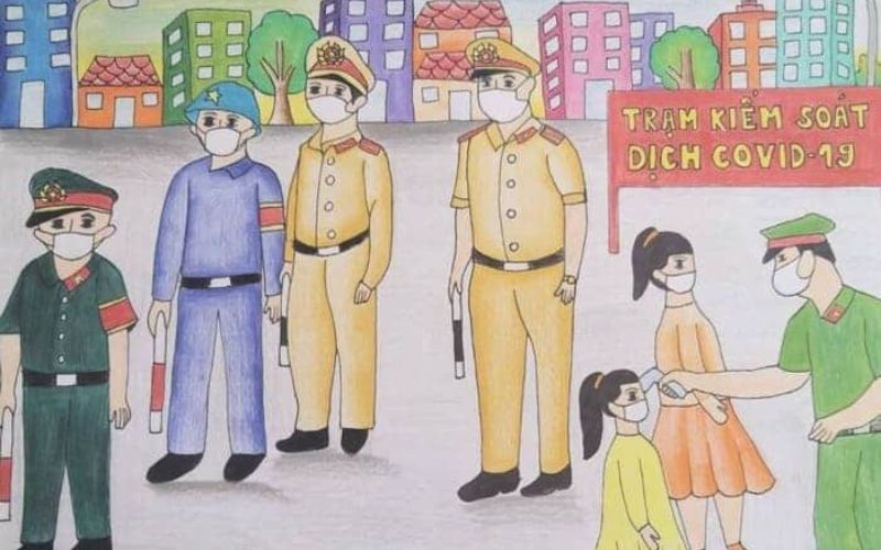 Vẽ về ước mơ của em làm công an