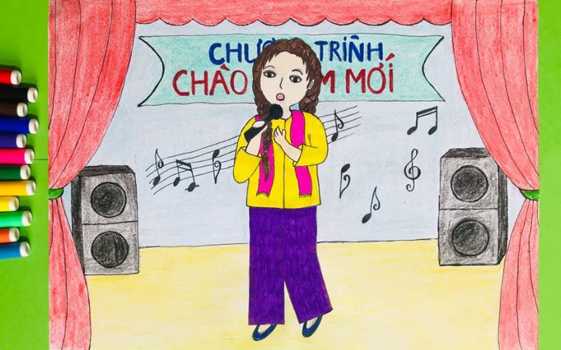Vẽ ước mơ làm ca sĩ đơn giản