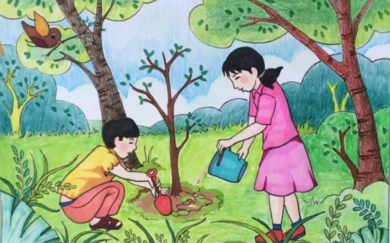 Vẽ tranh tuyên truyền bảo vệ rừng