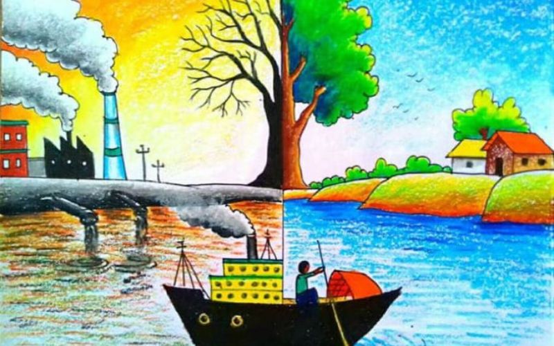 Tranh vẽ bảo vệ môi trường không khí