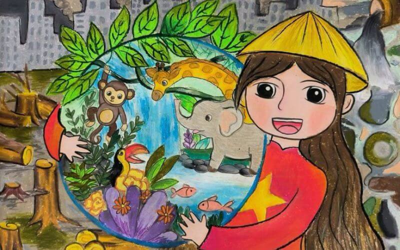 Vẽ tranh tuyên truyền bảo vệ động vật hoang dã