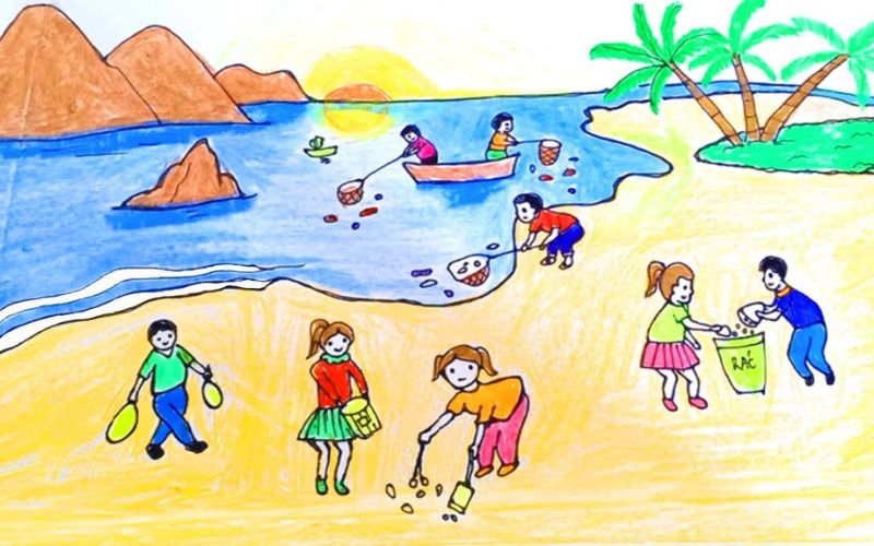 Tranh vẽ bảo vệ môi trường biển