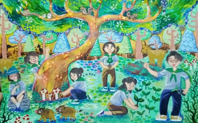 Vẽ tranh bảo vệ rừng xanh
