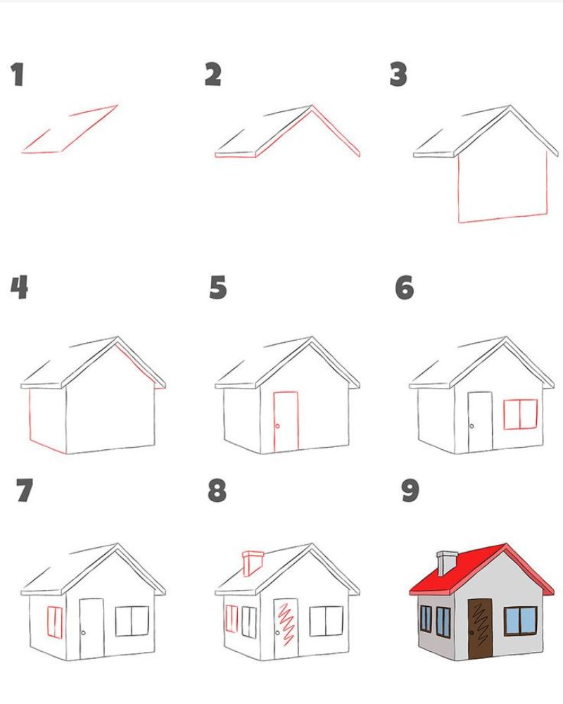 Cách vẽ ngôi nhà 3D-Hướng dẫn cách vẽ ngôi nhà 3D bằng tay đơn giản