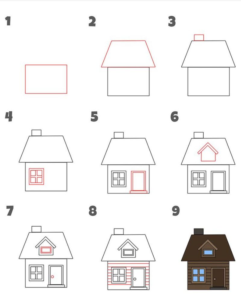 Cách vẽ ngôi nhà 3D-Hướng dẫn cách vẽ ngôi nhà 3D bằng tay đơn giản