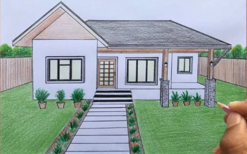 Cách vẽ ngôi nhà 3D - Hướng dẫn cách vẽ ngôi nhà 3D bằng tay đơn giản