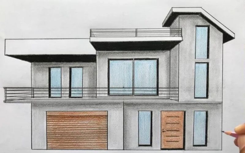 Cách vẽ ngôi nhà 3D - Hướng dẫn cách vẽ ngôi nhà 3D bằng tay đơn giản