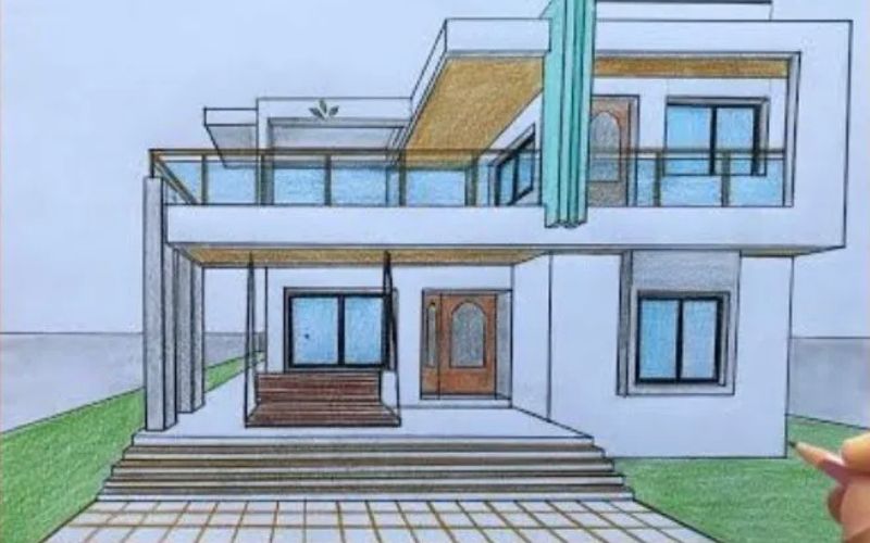Cách vẽ ngôi nhà 3D - Hướng dẫn cách vẽ ngôi nhà 3D bằng tay đơn giản