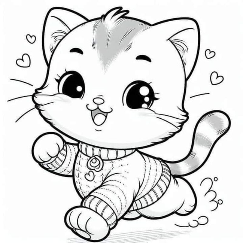 Tranh tô màu con mèo - Bộ sưu tập tranh tô màu con mèo cute dành cho bé