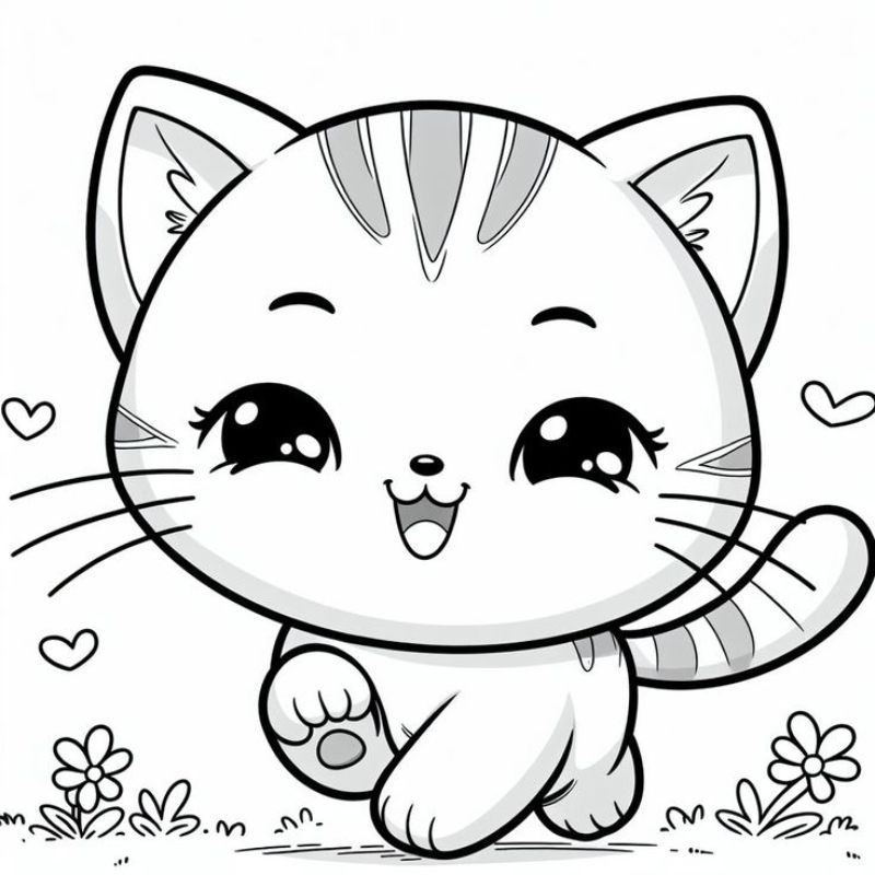 Tranh tô màu con mèo - Bộ sưu tập tranh tô màu con mèo cute dành cho bé