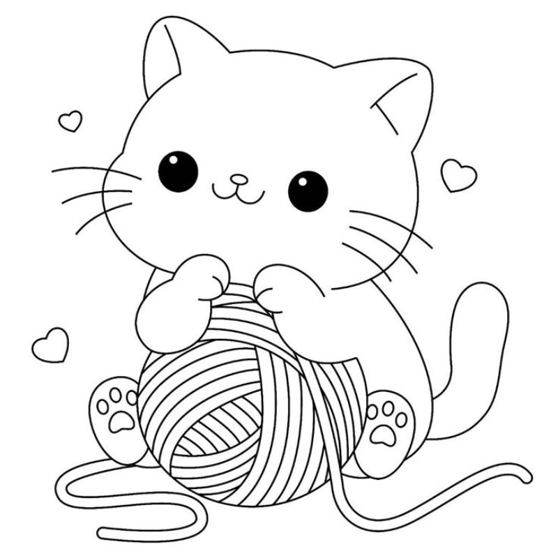 Tranh tô màu con mèo - Bộ sưu tập tranh tô màu con mèo cute dành cho bé