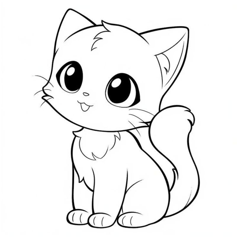 Tranh tô màu con mèo - Bộ sưu tập tranh tô màu con mèo cute dành cho bé