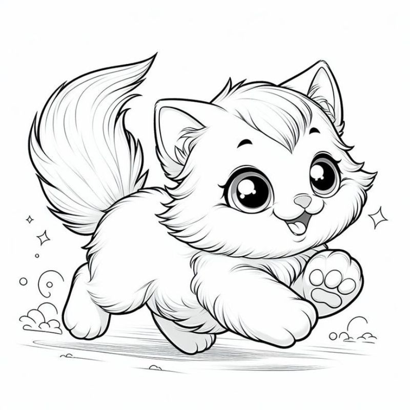 Tranh tô màu con mèo - Bộ sưu tập tranh tô màu con mèo cute dành cho bé