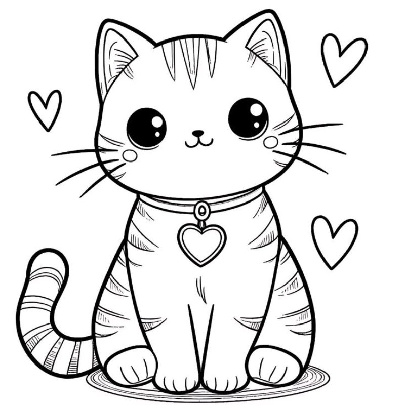 Tranh tô màu con mèo - Bộ sưu tập tranh tô màu con mèo cute dành cho bé