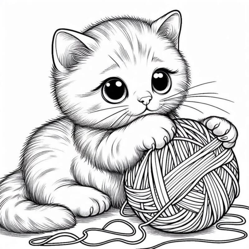 Tranh tô màu con mèo - Bộ sưu tập tranh tô màu con mèo cute dành cho bé