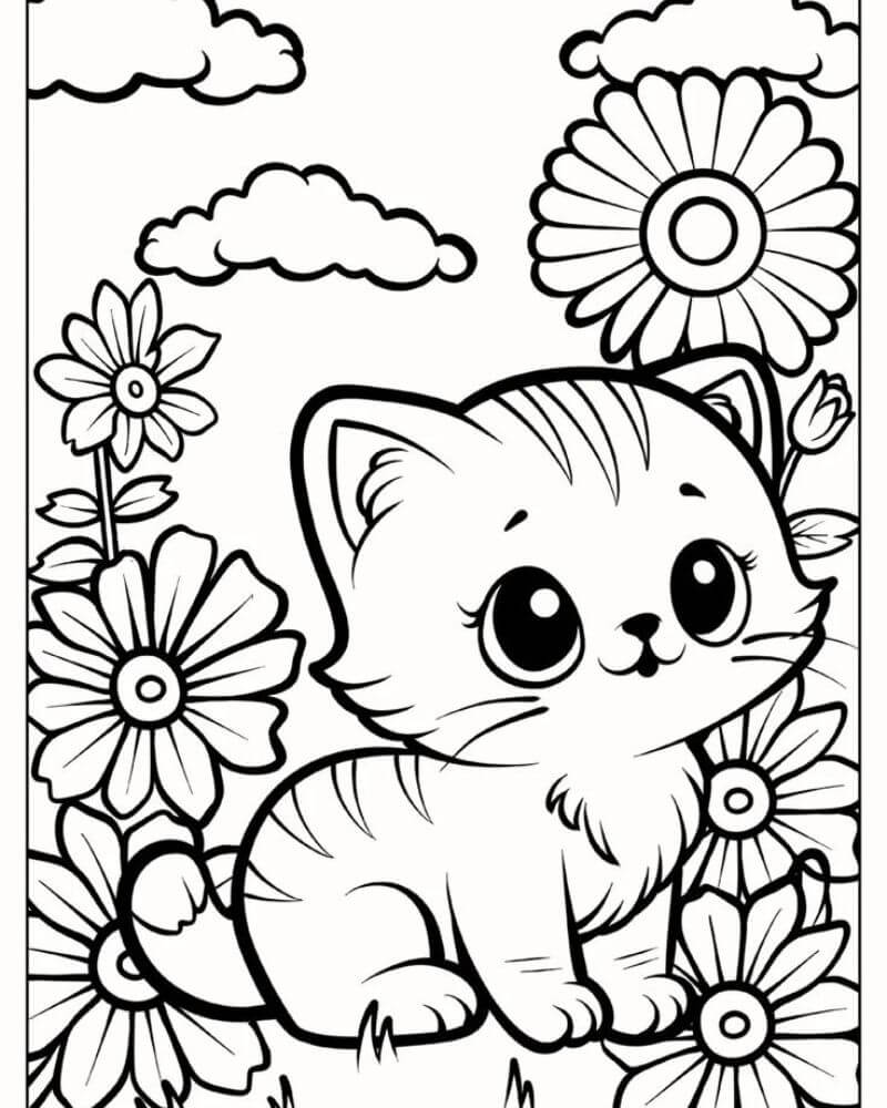 Tranh tô màu con mèo - Bộ sưu tập tranh tô màu con mèo cute dành cho bé