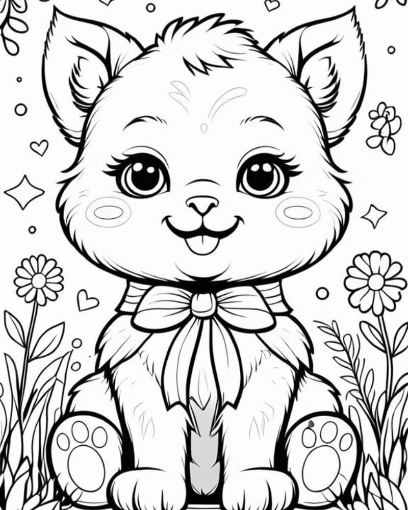 Tranh tô màu con mèo - Bộ sưu tập tranh tô màu con mèo cute dành cho bé