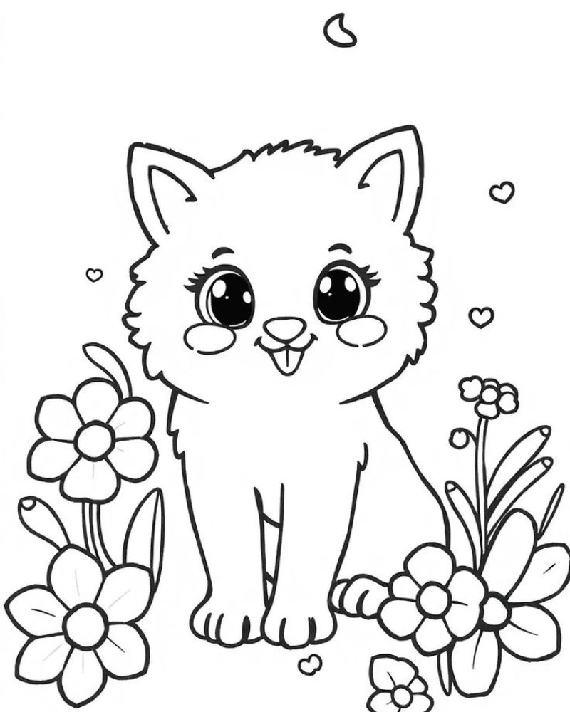 Tranh tô màu con mèo - Bộ sưu tập tranh tô màu con mèo cute dành cho bé
