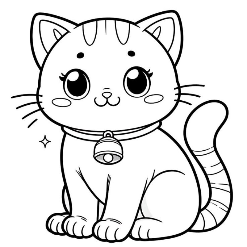 Tranh tô màu con mèo - Bộ sưu tập tranh tô màu con mèo cute dành cho bé