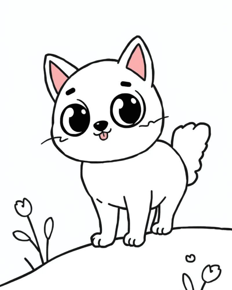 Tranh tô màu con mèo - Bộ sưu tập tranh tô màu con mèo cute dành cho bé