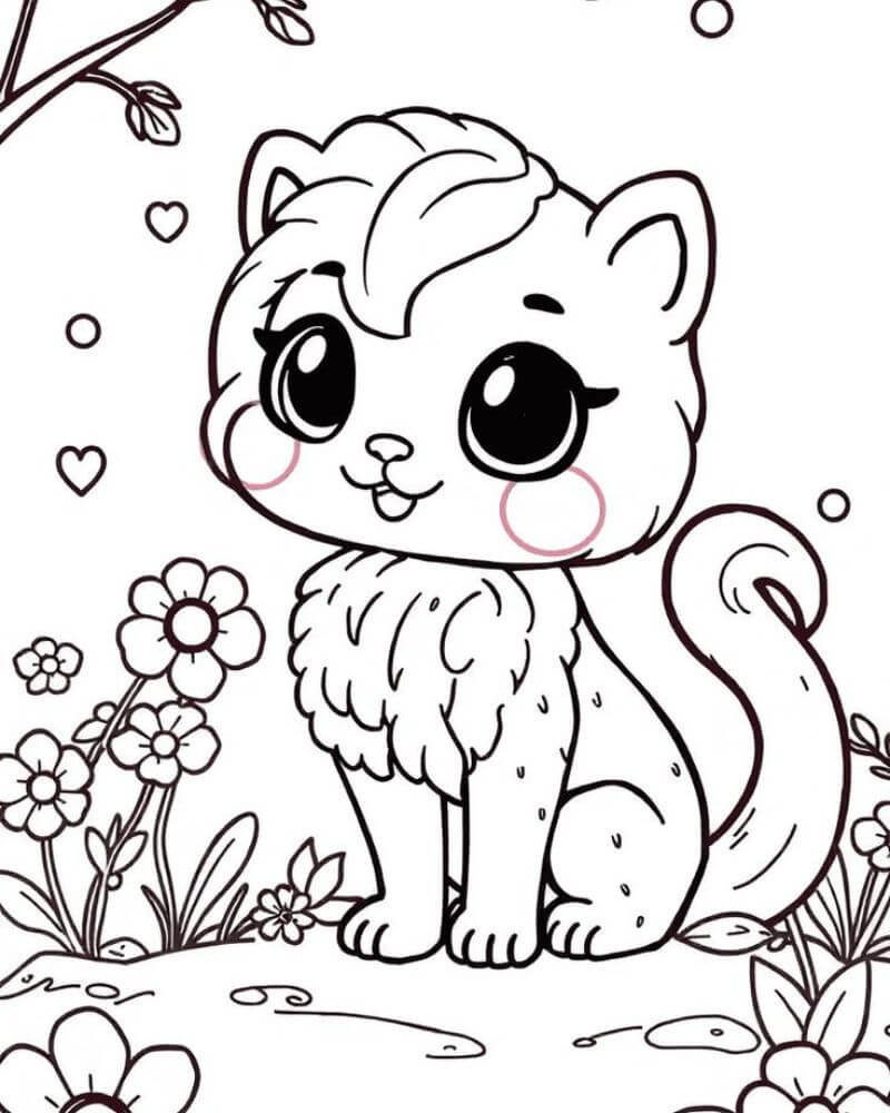 Tranh tô màu con mèo - Bộ sưu tập tranh tô màu con mèo cute dành cho bé
