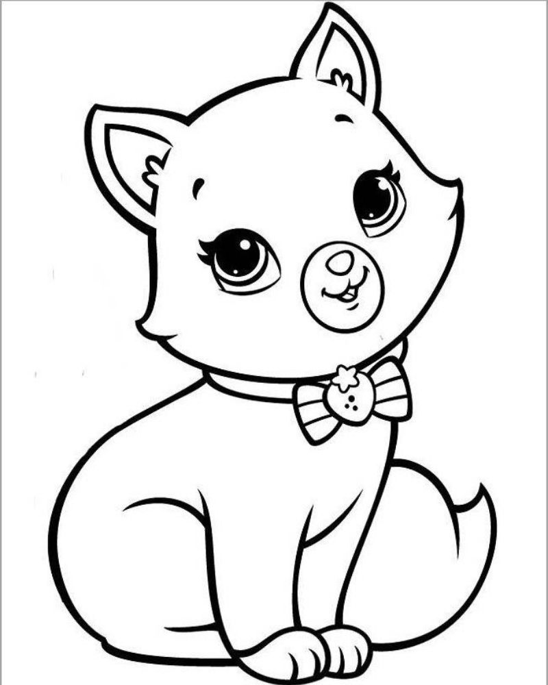 Tranh tô màu con mèo - Bộ sưu tập tranh tô màu con mèo cute dành cho bé