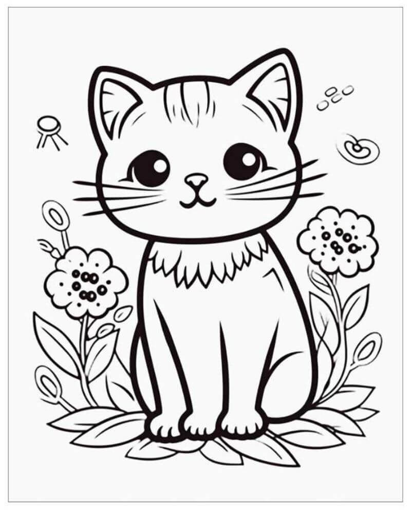 Tranh tô màu con mèo - Bộ sưu tập tranh tô màu con mèo cute dành cho bé