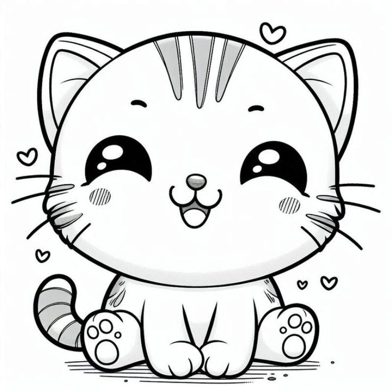 Tranh tô màu con mèo - Bộ sưu tập tranh tô màu con mèo cute dành cho bé