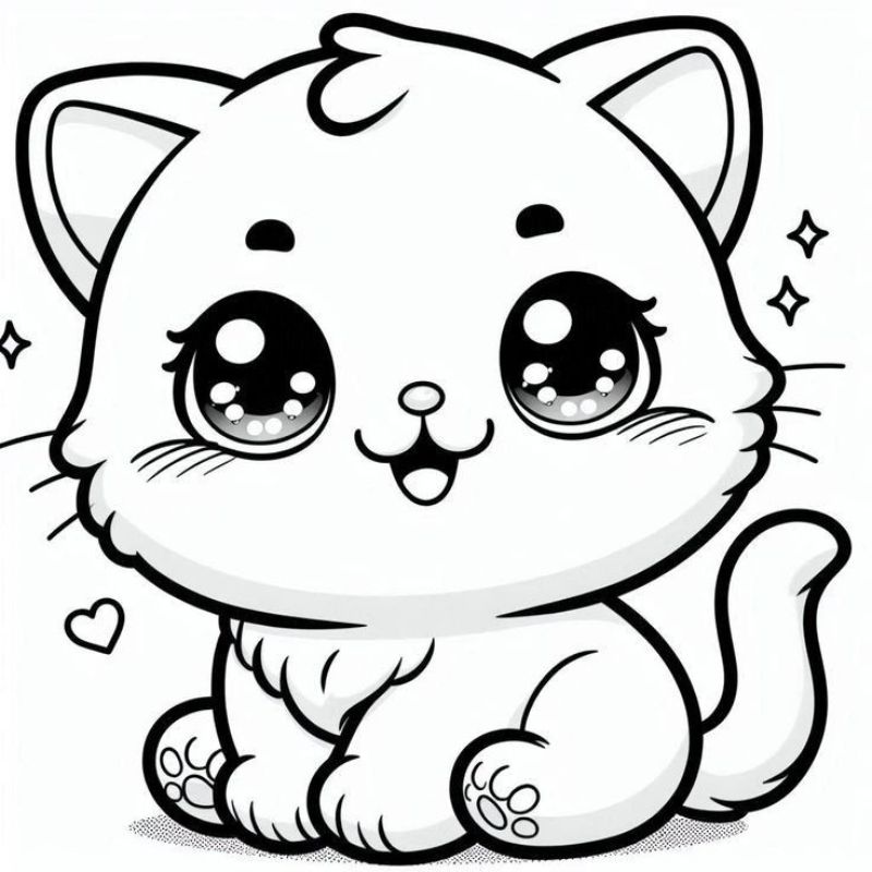 Tranh tô màu con mèo - Bộ sưu tập tranh tô màu con mèo cute dành cho bé